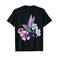 Hummingbird Colibri Snowcap Bird Flowers Tropical Summer T-Shirt