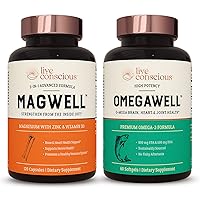 OmegaWell Fish Oil & MagWell Magnesium Zinc & Vitamin D3 | Bone & Heart Health, Immune System Support + Heart, Brain & Joint Support