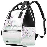 Scenic Boating on The Lake Diaper Bag Travel Mom Bags Nappy Backpack Large Capacity for Baby Care