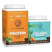Classic Plus Protein Chocolate Flavored 30 Servings & Vegan Collagen Building Powder Chocolate Flavored 20 Servings
