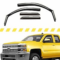 Extra Durable Window Deflectors In-Channel Window Visors Rain Guards Fit for Chevrolet (Chevy)Silverado 1500 2014-2018 Double Cab, Sun Visors, Wind Vent Visors, Exterior Car Accessories -4 pcs. AG0020