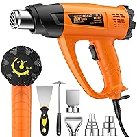 Yeegewin 1800W Heat Gun 122°F~1112°F(50°C- 600°C)Hot Air Gun Kit Variable Temperature Settings Heavy Duty Fast Heating & Overload Protection, with 4
