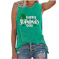 TUNUSKAT Women Summer Bless Tank Tops St. Patrick's Day Sleeveless Graphic Tees Blouse Casual Letter Print Vest Pullover