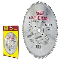 IVY Classic 36350 Laser Carbide 7-1/4-Inch 60 Tooth Solid Surface and Plastic Cutting Circular Saw Blade with 5/8-Inch Diamond Knockout Arbor, 1/Card