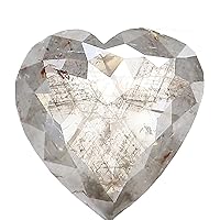 Natural Loose Heart Salt And Papper Diamond Black Grey Color 0.66 CT 6.45 MM Heart Shape Rose Cut KDL1623