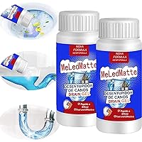 Meledmatte Powerful Pipe Dredging Agent, Meledmatte Toilet Drain Cleaner, Sink Drain Cleaner Kitchen Toilet Pipeline Dredge Agent, All Around Powerful Cleaning Tool (2pcs)