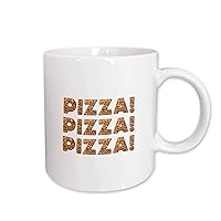 3dRose Pizza Pizza Pizza - pizza decorated text art, typography on white - Mugs (mug_340624_2)