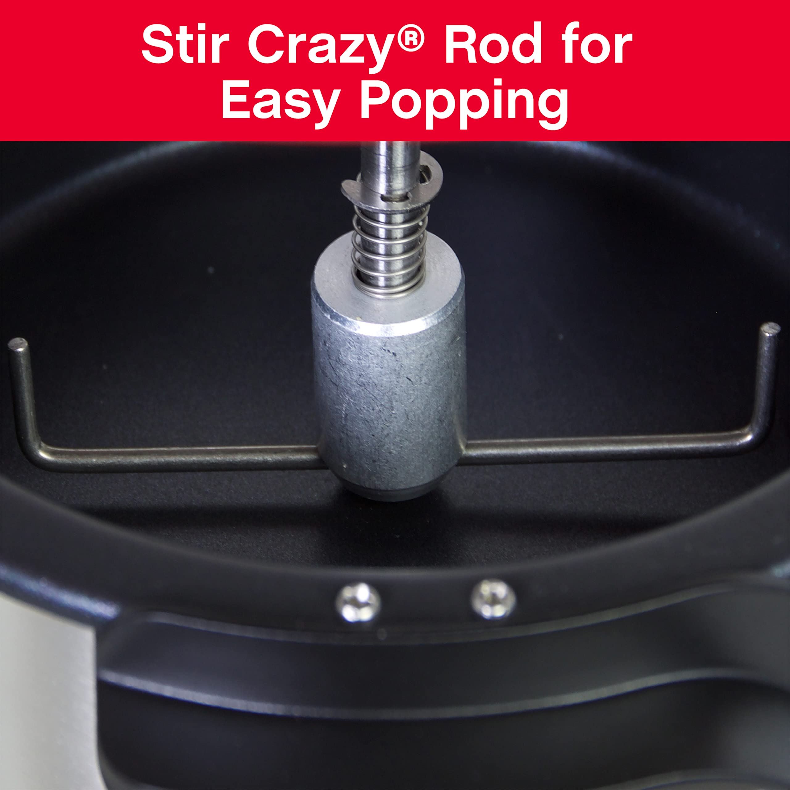 West Bend Stir Crazy Movie Theater Popcorn Popper, Gourmet Popcorn Maker with Nonstick Popcorn Kettle, Measuring Tool and Scoop , 4 Qt, Blue