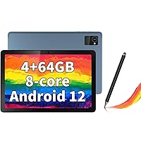 Android Tablet 10 Inch with Stylus Pen, Octa-Core Android 12 Tablet with 7000mAh Battery (Max 14-Hour), 4GB+64GB ROM Gaming Tablets, 10.1 in HD Large Screen Tablet Build in 5+8MP Camera
