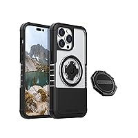 Rokform - iPhone 14 Pro Max MagSafe Compatible Crystal Case + Twist Lock Sport Ring Stand & Grip (RokLock Series)