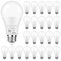 24-Pack A19 LED Light Bulbs, 13W 5000K Daylight White Bulbs, 100W Equivalent 1500 LM Super Bright LED Bulbs with E26 Base, CRI85+ No Flicker Non-Dimmable Lightbulb for Bedroom, Living Room Lighting
