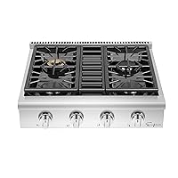 Empava 30 in. Slide-in Natural Gas Rangetop with 4 Burners in Stainless Steel, 30GC30