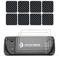 amFilm Glass Screen Protector(3pk) and TouchPads Protector Sticker for Steam Deck (7inch), Protect Steam Decks' Trackpads, Easy Installation, Wear-Resistant and Scratch-Resistant, Dust-Proof and Water