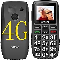4G Volte Big Button Cell Phone Unlocked for Seniors Big Buttons LTE Phone for Elderly & Kids, Clear Sound, SOS Button, Convenient USB-C & Charging Dock, Talking Numbers, Black