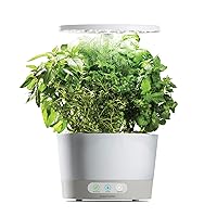 Harvest 360 Indoor Garden Hydroponic System with LED Grow Light and Herb Kit, Holds Up to 6 Pods, White