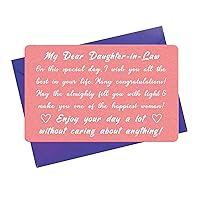 Daughter in law Birthday Gifts Daughter in law Birthday Card - Engraved Wallet Card, Dear Daughter in law, I Wish You All The Best In Your Life