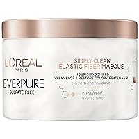EverPure Sulfate Free Simply Clean Elastic Fiber Masque, Hydrating 5 Minute Deep Conditioning Hair Mask for Dry Damaged Hair, 12 Fl Oz