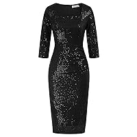 Belle Poque Sequin Party Dress Square Neck Ruched Bodycon Glitter Dresses for Women
