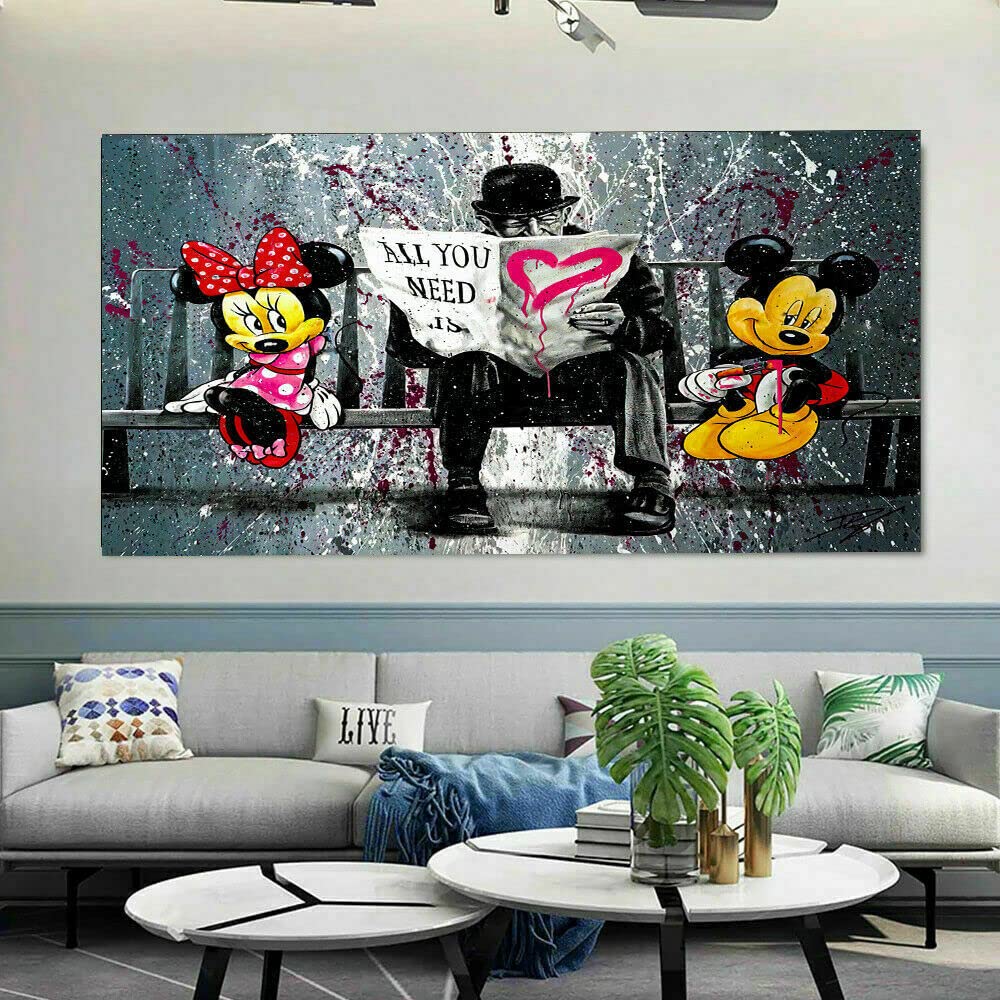 Mua Magic Canvas Art Pop Art Mickey Mouse Love Canvas 1 Piece High ...