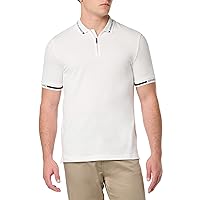 Emporio Armani Men's Short Sleeve Zip Up Logo Collar Polo
