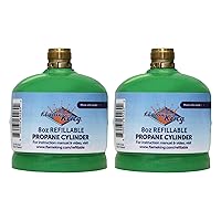 Flame King FK-0.5LB-2 (1/2LB) Refillable Empty Propane Cylinder Tank for Small Propane Lamps, Lanterns and Camp Stoves (2-pack)