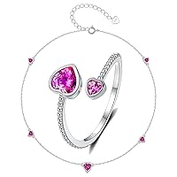 925 Sterling Silver July Birthstone Ring and Anklets for Women & Girls