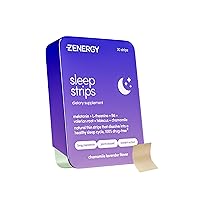 ZENERGY Sleep Oral Strips - Chamomile Lavender Flavor | 5mg Melatonin + 20mg L-Theanine + 100% Vitamin B6 + Botanicals | 0 Sugar, 0 Calories, 0 Gluten, Vegan, Instant Action | 1 Tin = 30 Strips