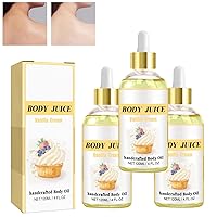 Body Juice Oil, Body Juice Oil Peach Perfect, Body Oil For Women, Handcrafted Body Oil For Moisturizing Skin (Vanilla,3pcs)