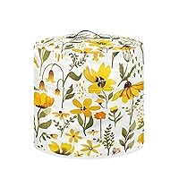 Pressure Cooker Cover for 8 Quart Instant Pot and Air Fryer Accessories, Stain Resistant Washable Round Protective Cover Electric Appliance Cover with Front Pocket, Yellow Floral