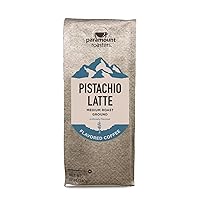 Pistachio Latte Flavored Ground Coffee by Paramount Roasters, 1-12oz bag, Medium Roast (Paramount Coffee Company)