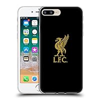 Head Case Designs Officially Licensed Liverpool Football Club Gold Logo On Black Liver Bird Soft Gel Case Compatible with Apple iPhone 7 Plus/iPhone 8 Plus
