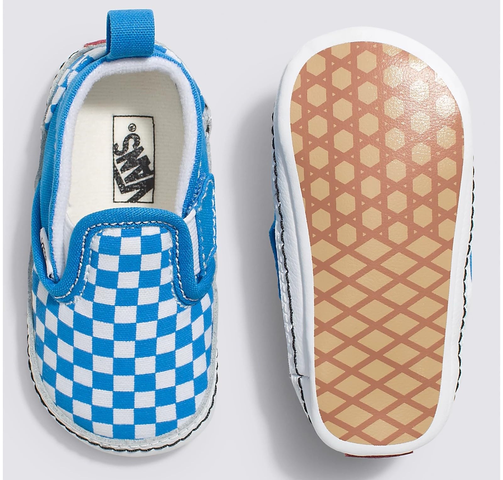 Vans Infant Slip-On V Crib Sneakers (Brilliant Blue/True White, 3)