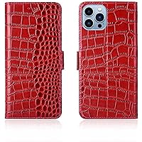 Magnetic Closure Clamshell Phone Cover, for Apple iPhone 13 Pro Max (2021) 6.7 Inch Leather Cover [Kickstand] [Card Holder] (Color : Red)