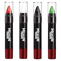 Halloween Face Paint Stick Body Crayon by Moon Terror, SFX Make up - Set of 4 - Special Effects Make up - 0.12oz