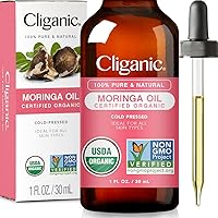 Cliganic Organic Moringa Oil, 100% Pure - For Face & Hair | Natural Cold Pressed