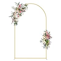 Wokceer Wedding Arch Backdrop Stand 8 FT Gold Metal Chiara Backdrop Stand for Wedding Ceremony Birthday Party Bridal Shower Floral Balloon Arch Decoration