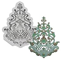 Baroque Style Scroll Relief Cake Decoration Fondant Molds European Vintage Jewelry Silicone Mold For Cake Decorating Cupcake Topper Polymer Clay Candy Chocolate Gum Paste