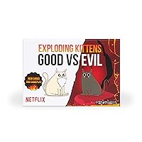 Exploding Kittens Good vs. Evil - 55 Cards Inspired by The Netflix Series - Elevate Exploding Kittens with New Characters - Family Games for Kids and Adults - Funny Card Games for Hours of Gameplay