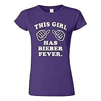 This Girl Has Bieber Fever Junior Purple T-Shirt Tee
