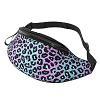 80s 90s Leopard Print Fanny Pack For Men Women, Adjustable Belt Bag Casual Waist Pack For Travel Party Festival Hiking Running Cycling
