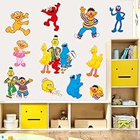 GeRRiT Wall Sticker for Sesame Elmo Street,Cartoon Bedroom Background Wall Decoration Self-Adhesive Wall Sticker PVC