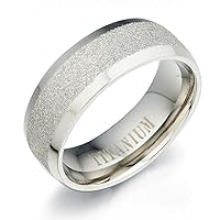 Gemini Groom or Bride Plain Titanium Wedding Anniversary Ring width 5mm Valentine's Day Gift
