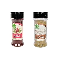 Eat Well Premium Foods Sumac Spice Powder 4 oz Shaker Bottle and Za'atar Seasoning 3.5 oz Zaatar Spice Blend Bundle Pack, Shaker Bottles 100% Natural