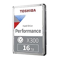Toshiba X300 16TB Performance & Gaming 3.5-Inch Internal Hard Drive – CMR SATA 6 GB/s 7200 RPM 512 MB Cache - HDWR51GXZSTA