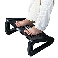 Foot Rest for Under Desk at Work, Ergonomic 6 Heights Adjustable Footrest with Massage Roller, Portable Under Desk Foot Stool for Home,Office, Black
