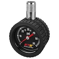 Performance Tool W1915 Tire Pressure Gauge - 1 to 60 PSI Range, Easy-to-Read Gauge with Black Face, Measures in One Pound Increments