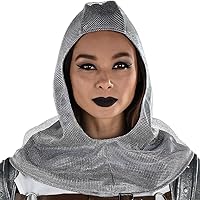 Unisex Chainmail Hood in Grey - One Size - Classic Medieval Style for Cosplay & Reenactment Enthusiasts, 1 Pc.