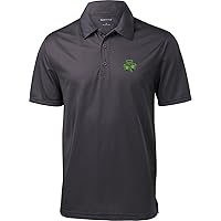 St Patricks Day Shamrock Patch Pocket Print Textured Polo