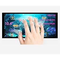 10.4inch QLED Touch Screen 1600x720 Pixels Capacitive Touch LCD Monitor Quantum Dot Display High Brightness HDMI Interface, Compatible with Raspberry Pi 5/4B/3B+/3B/Pi Zero W/Zero 2W/Jetson Nano/PC