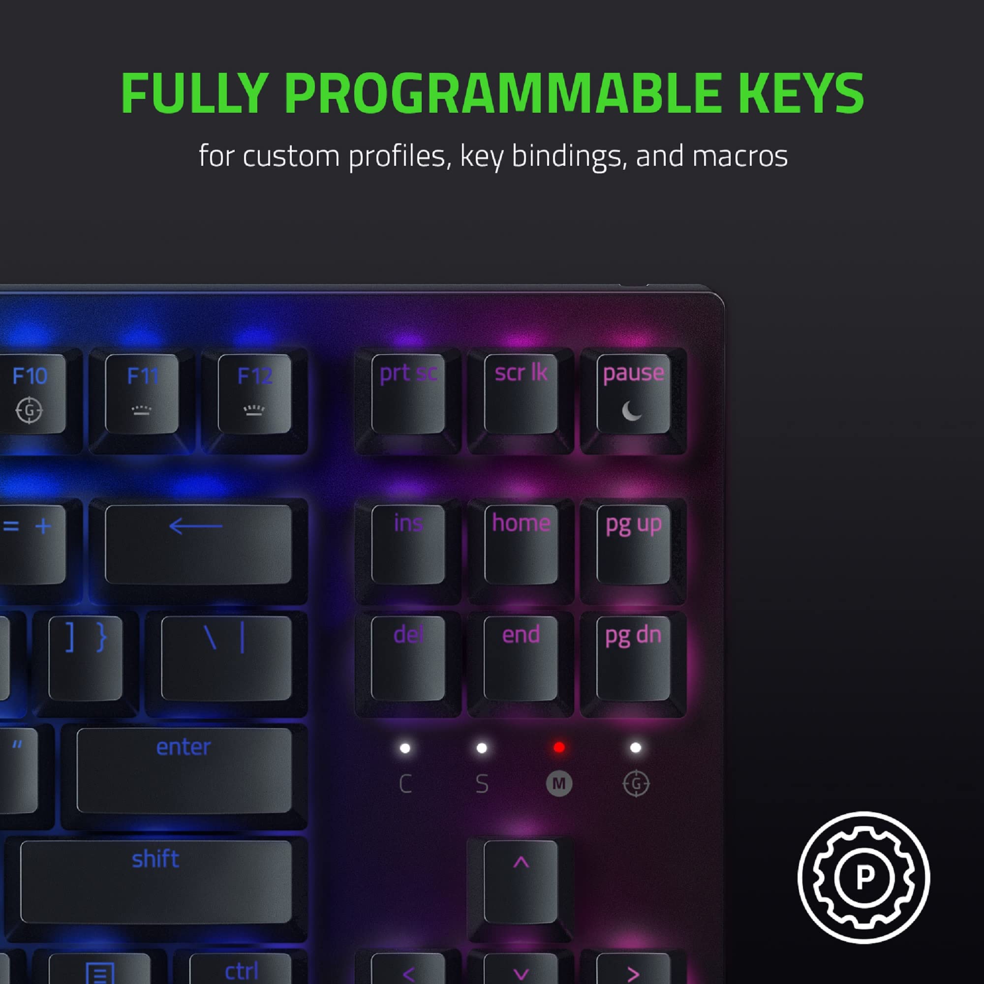 Razer BlackWidow V3 Tenkeyless TKL Mechanical Gaming Keyboard: Green Mechanical Switches - Tactile & Clicky - Chroma RGB Lighting - Compact Form Factor - Programmable Macros